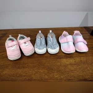Carter's & Oshkosh B'gosh Baby Girls Sneakers Bundle Sizes 4.5, 5, & 6